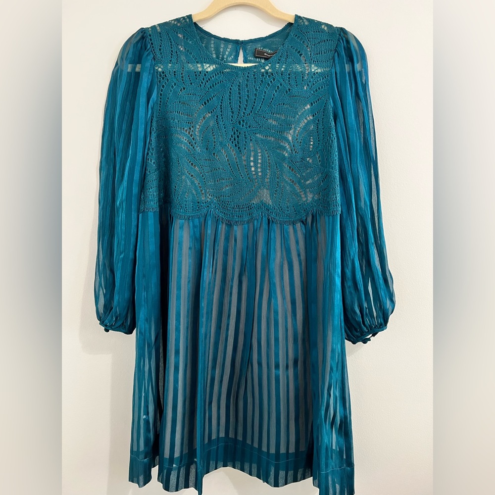 BCBG lace and chiffon dress. Teal. XS.